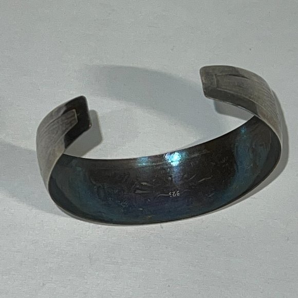 Vintage  925 STERLING SILVER Handmade  STORY TELLER CUFF BRACELET - Picture 5 of 6